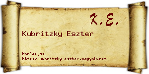 Kubritzky Eszter névjegykártya