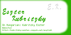 eszter kubritzky business card